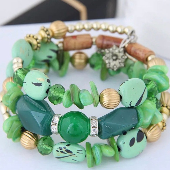 One Click Jewelry - Turquoise crystal mix bracelet